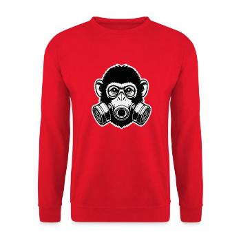 Monkey Gas Mask - Unisex Sweatshirt - red - Front - Alina (178cm) & Michal (187cm)