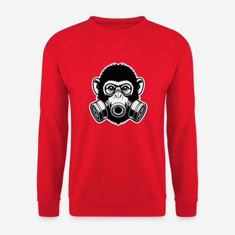 Affen-Gasmaske - Unisex Pullover - Rot