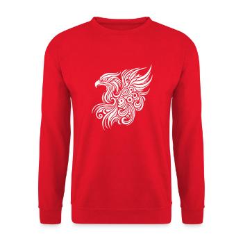 adler tribal 1 - Unisex Pullover - Rot - Vorne - Alina (178cm) & Michal (187cm)