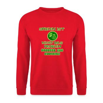 Spielen ist nicht das Problem sondern das Gewinnen - Unisex Pullover - Rot - Vorne - Alina (178cm) & Michal (187cm)