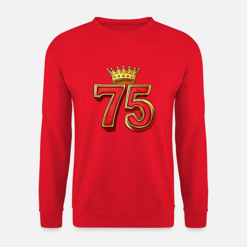 75 Zahl Krone - Unisex Pullover - Rot