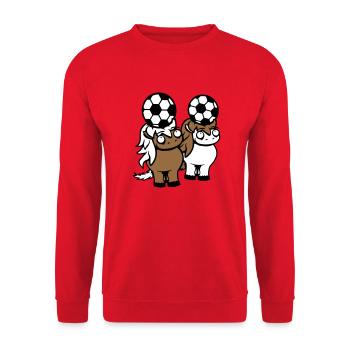 Horses Soccer Team Ball Game Header Club Fan - Unisex Sweatshirt - red - Front - Alina (178cm) & Michal (187cm)