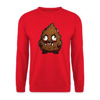 Lustiger Halloween Monster Kackhaufen - Unisex Pullover - Rot - Vorne - Alina (178cm) & Michal (187cm)