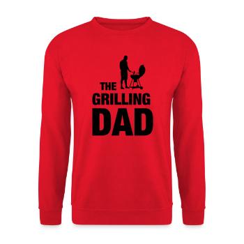 Papa grills Grill grill BBQ Barbecue Bratwurst - Unisex Sweatshirt - red - Front - Alina (178cm) & Michal (187cm)