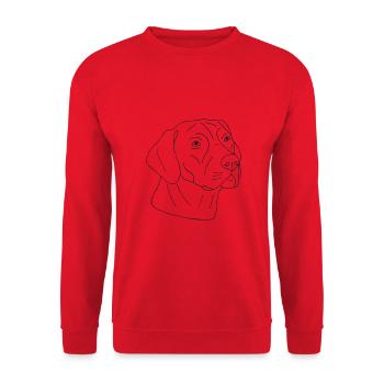 Rhodesian Ridgeback - Unisex Pullover - Rot - Vorne - Alina (178cm) & Michal (187cm)