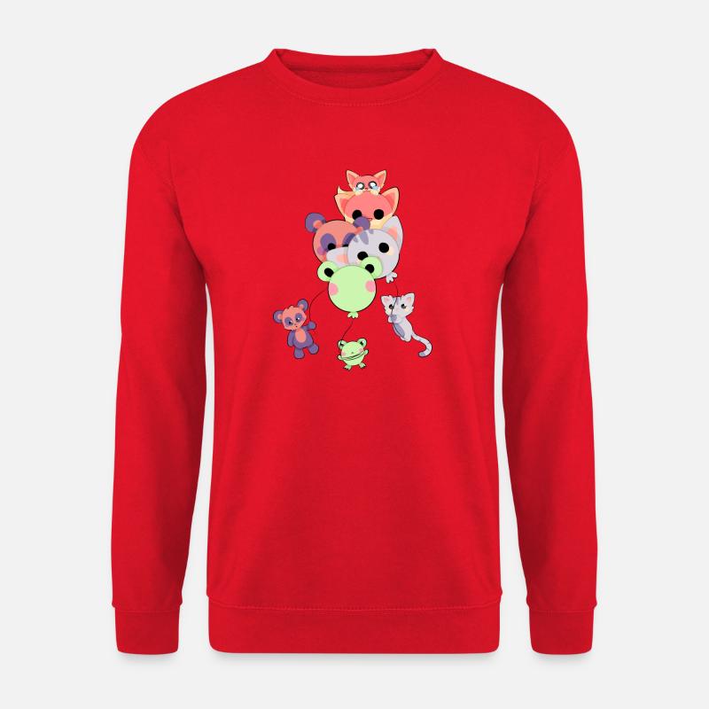 Süße Tiere Mit Ballonen - Unisex Pullover - Rot
