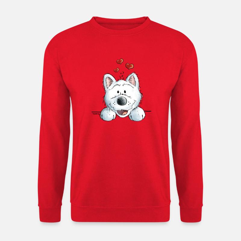 Verliebter Westie - Hund - Herz - Tier - Dog - Unisex Pullover - Rot