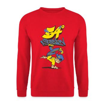 Breakdance B-Boy Streetdance Design Hip Hop Dance - Unisex Pullover - Rot - Vorne - Alina (178cm) & Michal (187cm)