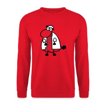 Doctor's Sheep - Unisex Sweatshirt - red - Front - Alina (178cm) & Michal (187cm)