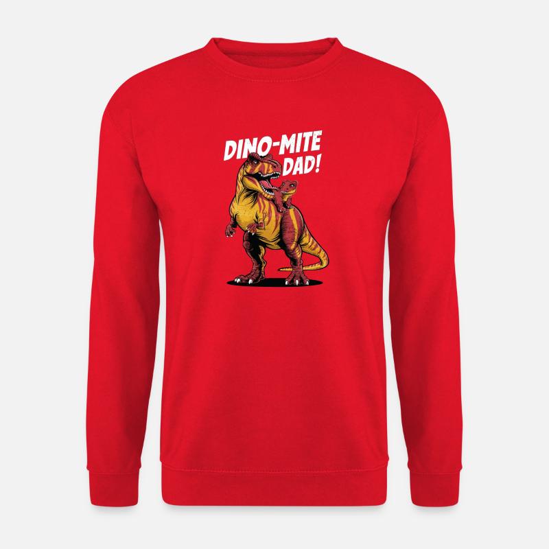 Dino-Mite Dad - T-Rex Power - Unisex Sweatshirt - red