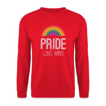 LGBTQ Pride Month - Pride. Love Wins - Unisex Sweatshirt - red - Front - Alina (178cm) & Michal (187cm)