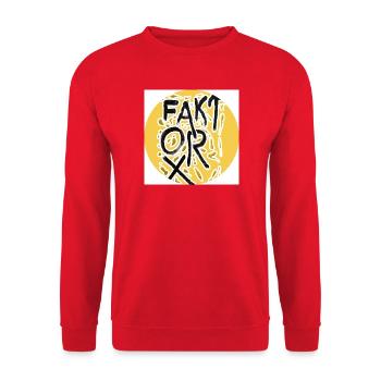 Fake Op Kreis Graffiti - Unisex Pullover - Rot - Vorne - Alina (178cm) & Michal (187cm)