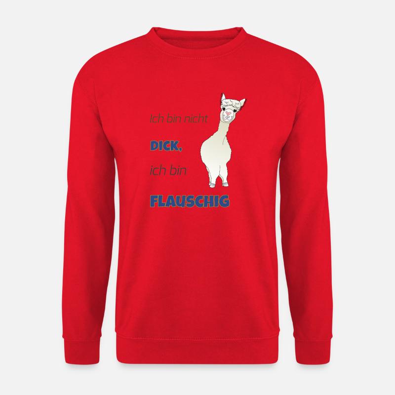 Ich bin nicht dick, ich bin flauschig! - Unisex Pullover - Rot