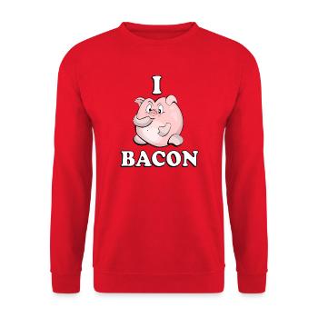 Bacon Pig - Unisex Sweatshirt - red - Front - Alina (178cm) & Michal (187cm)