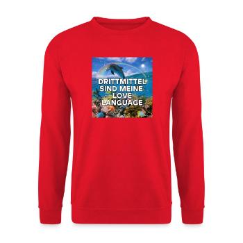 Third-party funding is my love language - Unisex Sweatshirt - red - Front - Alina (178cm) & Michal (187cm)