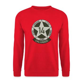 Military Insignia Calvados 14 - Unisex Sweatshirt - red - Front - Alina (178cm) & Michal (187cm)