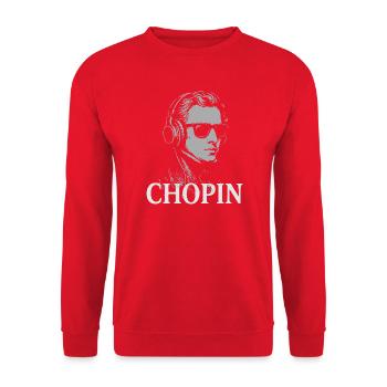 Chopin Vibed Portrait - Unisex Sweatshirt - red - Front - Alina (178cm) & Michal (187cm)