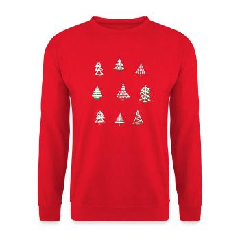  weiße Weihnachten  - Unisex Pullover - Rot - Vorne - Alina (178cm) & Michal (187cm)