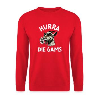 Hooray The Gams Sunglasses Llama - Unisex Sweatshirt - red - Front - Alina (178cm) & Michal (187cm)