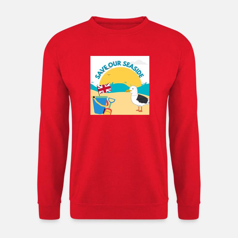 Rettet unsere Küstenillustration - Unisex Pullover - Rot