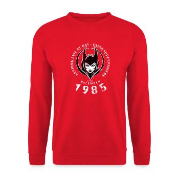 40. Geburtstag Using Superpowers Since 12/1985 - Unisex Pullover - Rot - Vorne - Alina (178cm) & Michal (187cm)