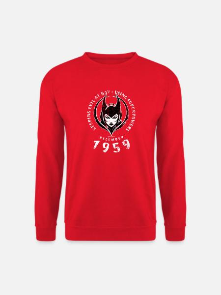 66. Birthday Using Superpowers Since 12/1959 - Unisex Sweatshirt - red