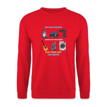Gadgets Bande: Chef hat Unreht - Unisex Pullover - Rot - Vorne - Alina (178cm) & Michal (187cm)
