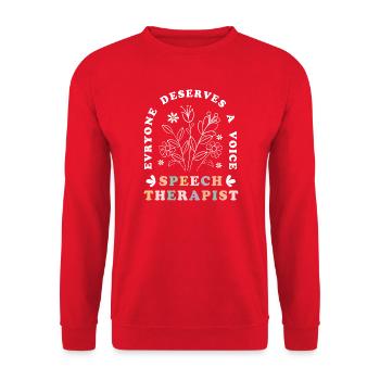 Speech therapist, speech therapist, speech therapy - Unisex Sweatshirt - red - Front - Alina (178cm) & Michal (187cm)