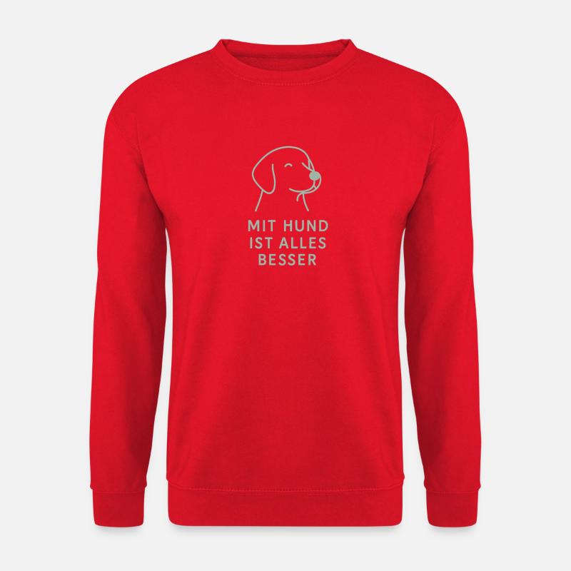 Everything is better with a dog - Unisex Sweatshirt - red