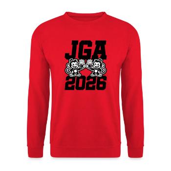 Jga 2026 Bachelor Party Monkeys - Unisex Sweatshirt - red - Front - Alina (178cm) & Michal (187cm)