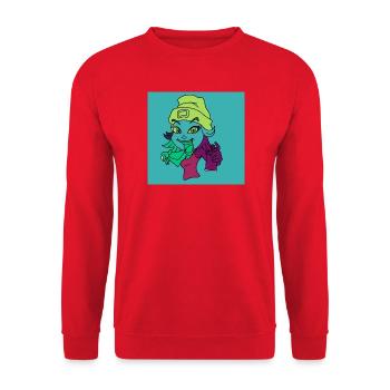 Neon Graffiti Mascot - Unisex Sweatshirt - red - Front - Alina (178cm) & Michal (187cm)