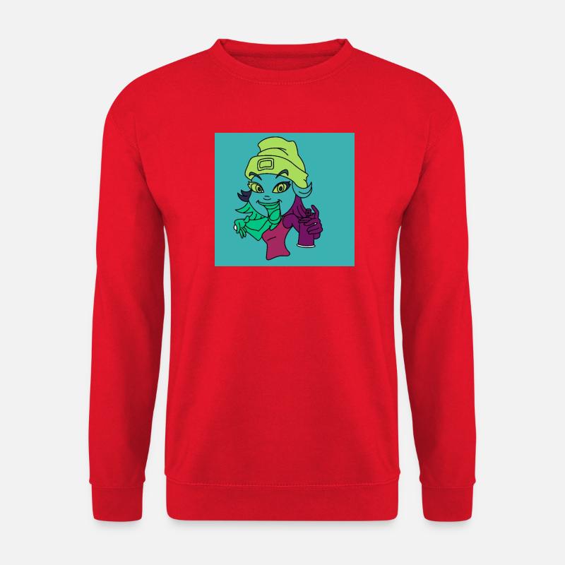 Neon-Graffiti-Maskottchen - Unisex Pullover - Rot