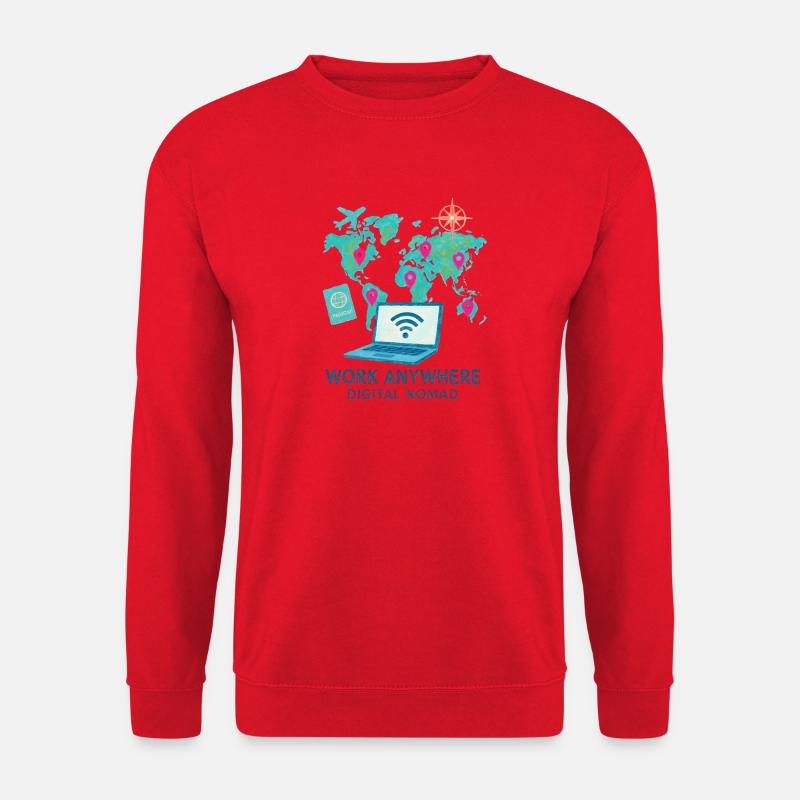 Telearbeit – Telearbeit – Voll-Fernarbeit - Unisex Pullover - Rot