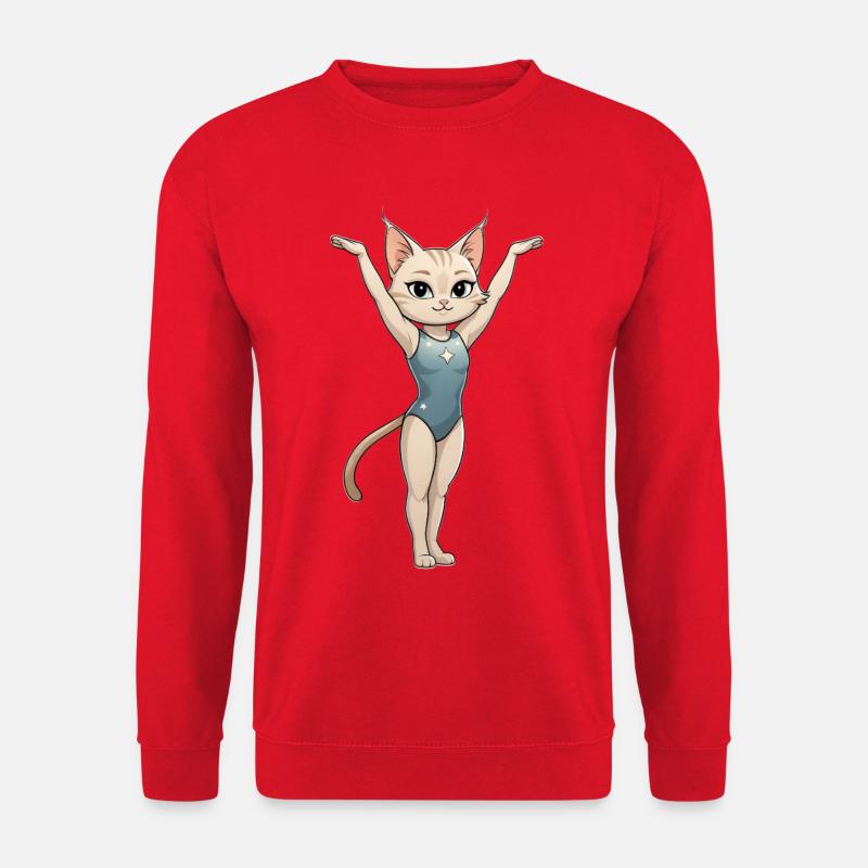 Sternenkatze Sprung Gymnast - Unisex Pullover - Rot