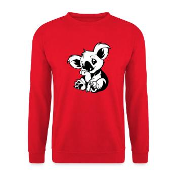 Cute koala sitting playfully - Unisex Sweatshirt - red - Front - Alina (178cm) & Michal (187cm)