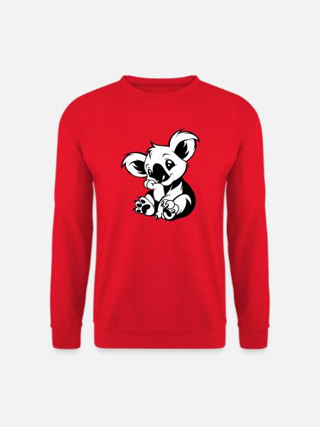 Cute koala sitting playfully - Unisex Sweatshirt - red