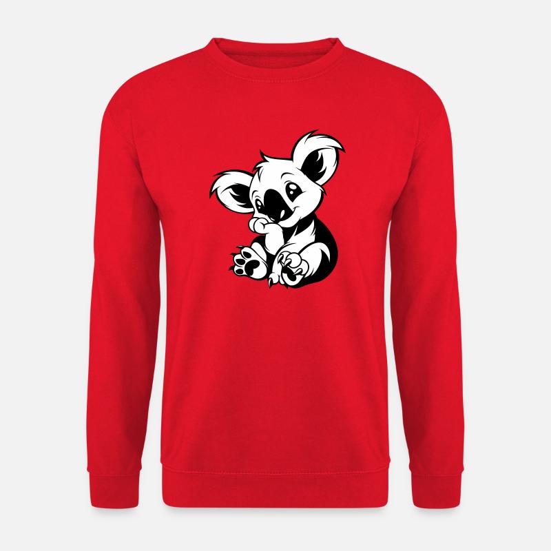 Cute koala sitting playfully - Unisex Sweatshirt - red