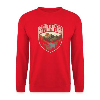 Personne n’est illégal sur des terres volées - Sweat-shirt Unisexe - rouge - Devant - Alina (178cm) & Michal (187cm)