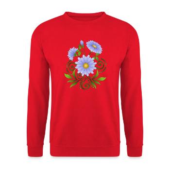 Fleur - Sweat-shirt Unisexe - rouge - Devant - Alina (178cm) & Michal (187cm)