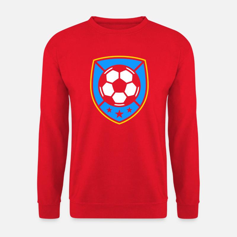 Blue Crest Soccer Ball Emblem - Unisex Sweatshirt - red