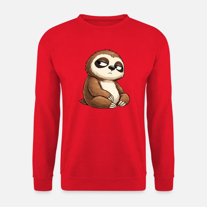 Faultier mit müdem Blick - Unisex Pullover - Rot