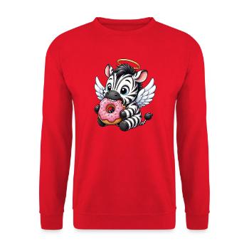 Mignon anneau zébré avec des ailes en dessin animé - Sweat-shirt Unisexe - rouge - Devant - Alina (178cm) & Michal (187cm)