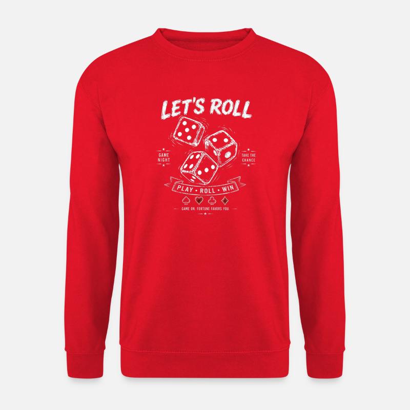 Let's Roll Retro Dice Design - Unisex Sweatshirt - red