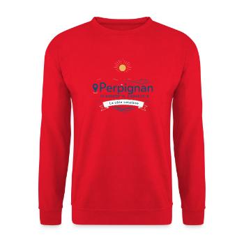 Perpignan Côte Catalane Soleil - Sweat-shirt Unisexe - rouge - Devant - Alina (178cm) & Michal (187cm)