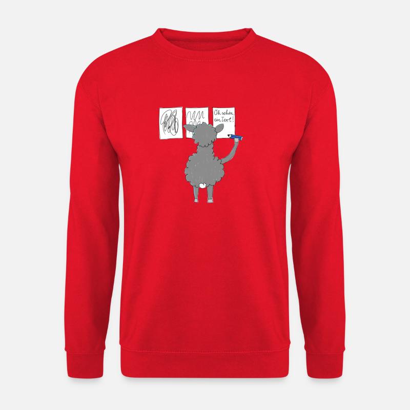 Das Lama übt Schreiben - Unisex Pullover - Rot