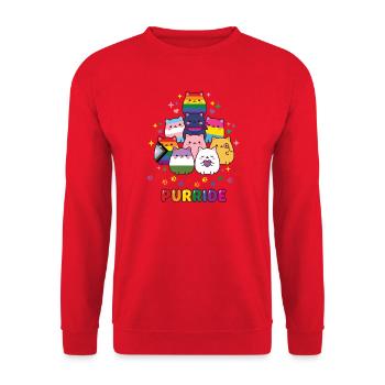 Pride Month LGBTQ – Purride - Unisex Pullover - Rot - Vorne - Alina (178cm) & Michal (187cm)