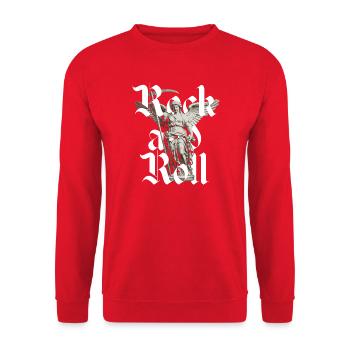 Engel des Rock'n'Roll - Unisex Pullover - Rot - Vorne - Alina (178cm) & Michal (187cm)