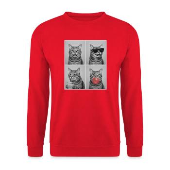 Cats American Bobtail Cat - Unisex Sweatshirt - red - Front - Alina (178cm) & Michal (187cm)