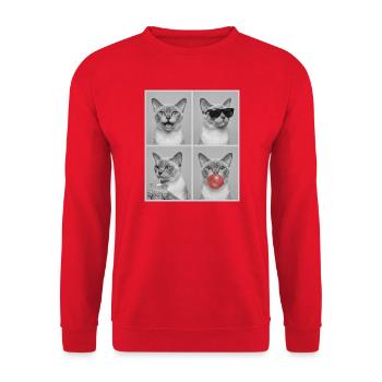 Cats Burma Cat - Unisex Sweatshirt - red - Front - Alina (178cm) & Michal (187cm)