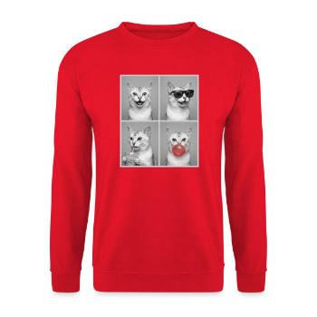 Chats Burmilla Chat - Sweat-shirt Unisexe - rouge - Devant - Alina (178cm) & Michal (187cm)